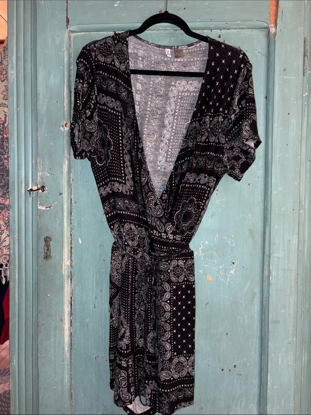 H&M Black and White Bandana Print Romper